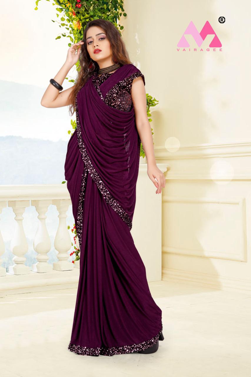 Clovia Knitted Latest Fancy Designer Lycra Ready To Wear Saree Collection